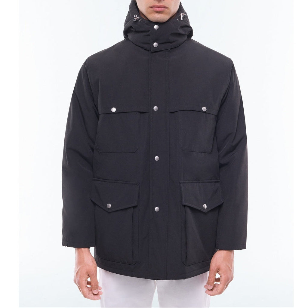 Parka acolchada con múltiples bolsillos - Negro