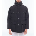 Parka acolchada con múltiples bolsillos - Negro