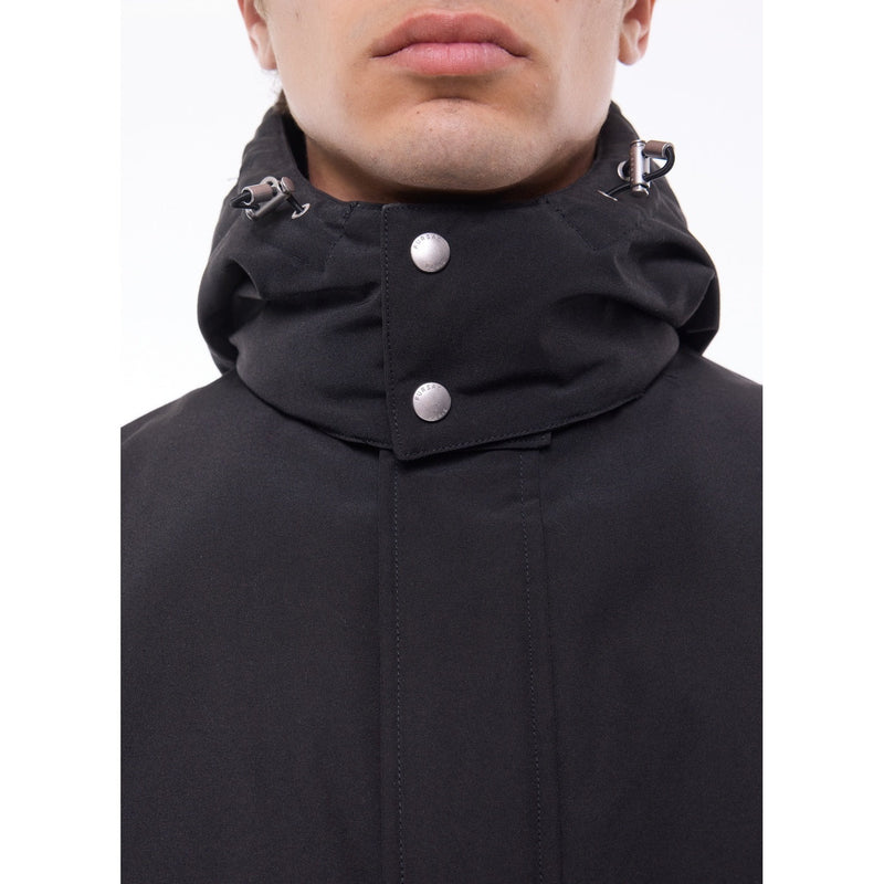 Quilted Multi-Pocket Parka - Black