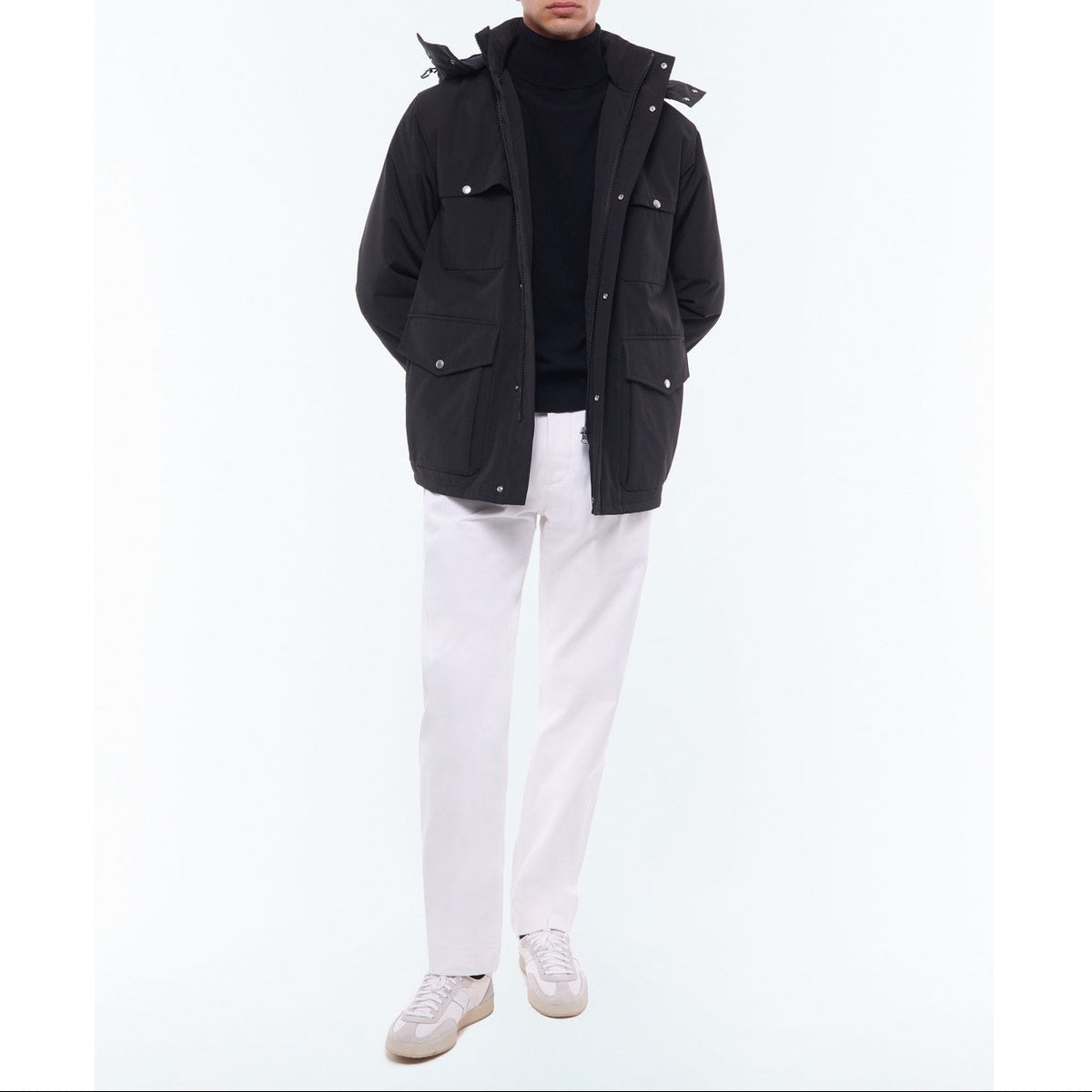 Gesteppter Parka Mit Vielen Taschen - Schwarz