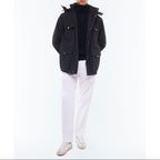 Parka acolchada con múltiples bolsillos - Negro