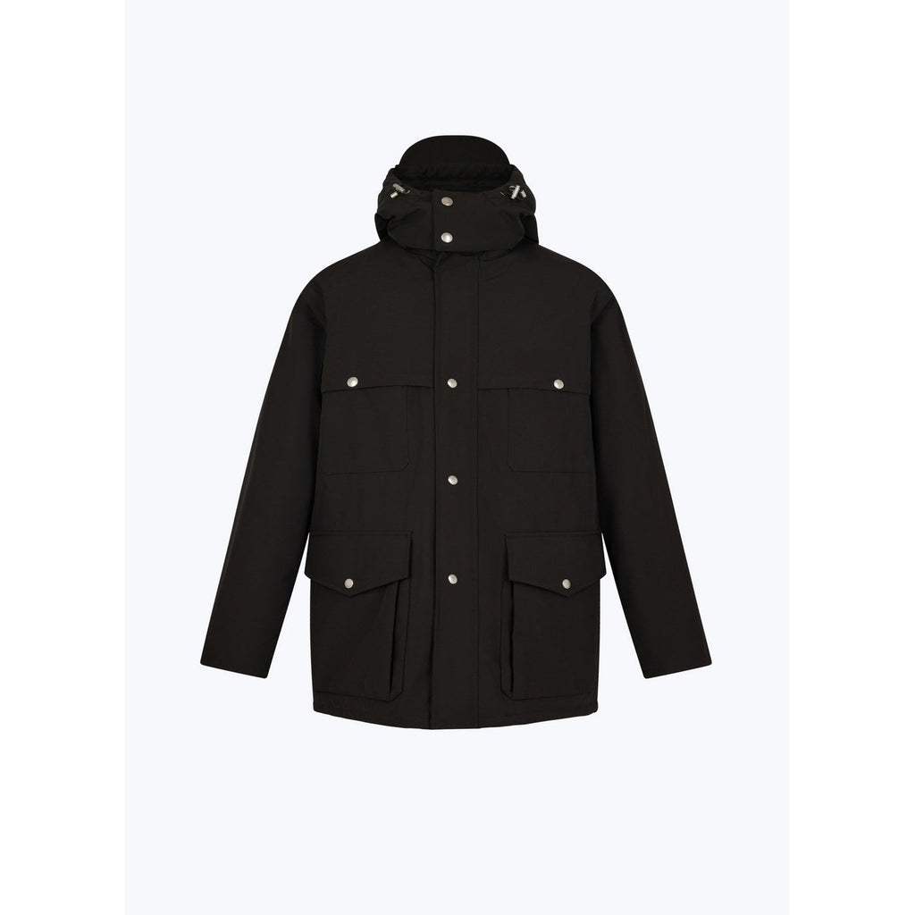 Parka acolchada con múltiples bolsillos - Negro