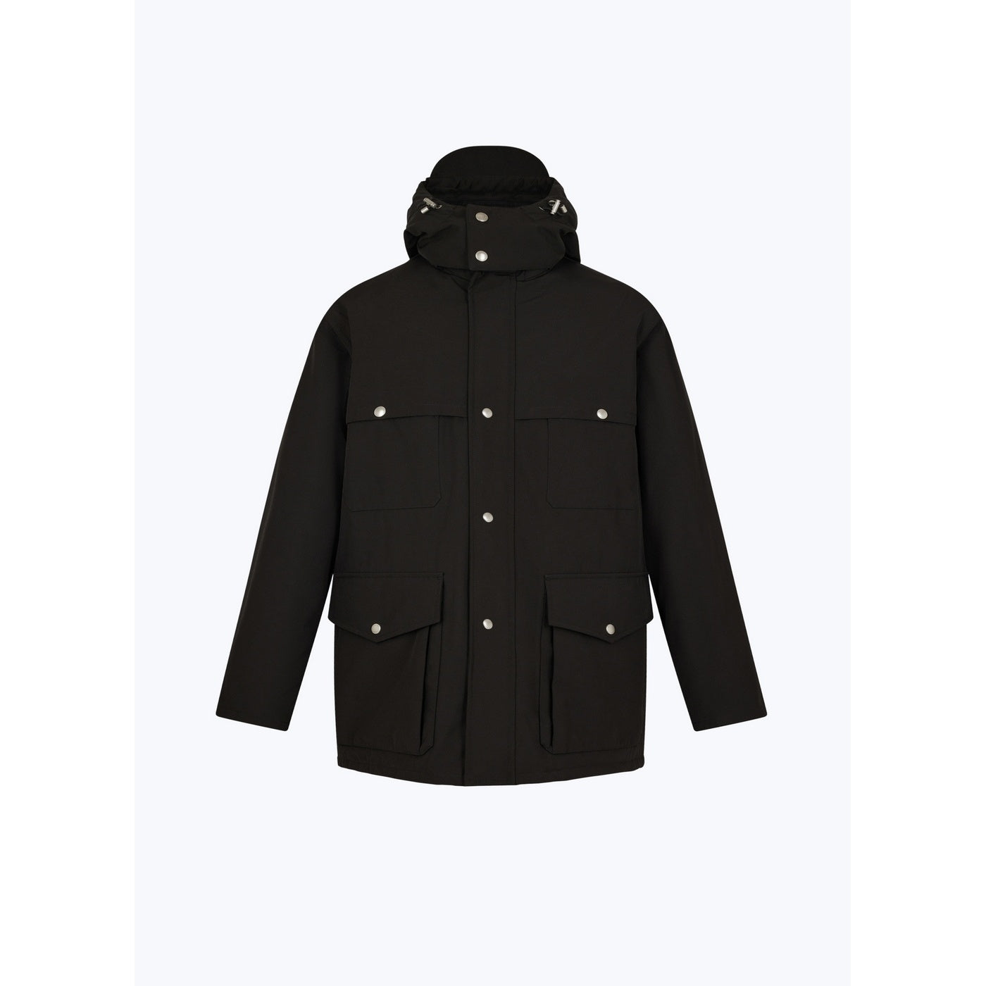 Parka acolchada con múltiples bolsillos - Negro
