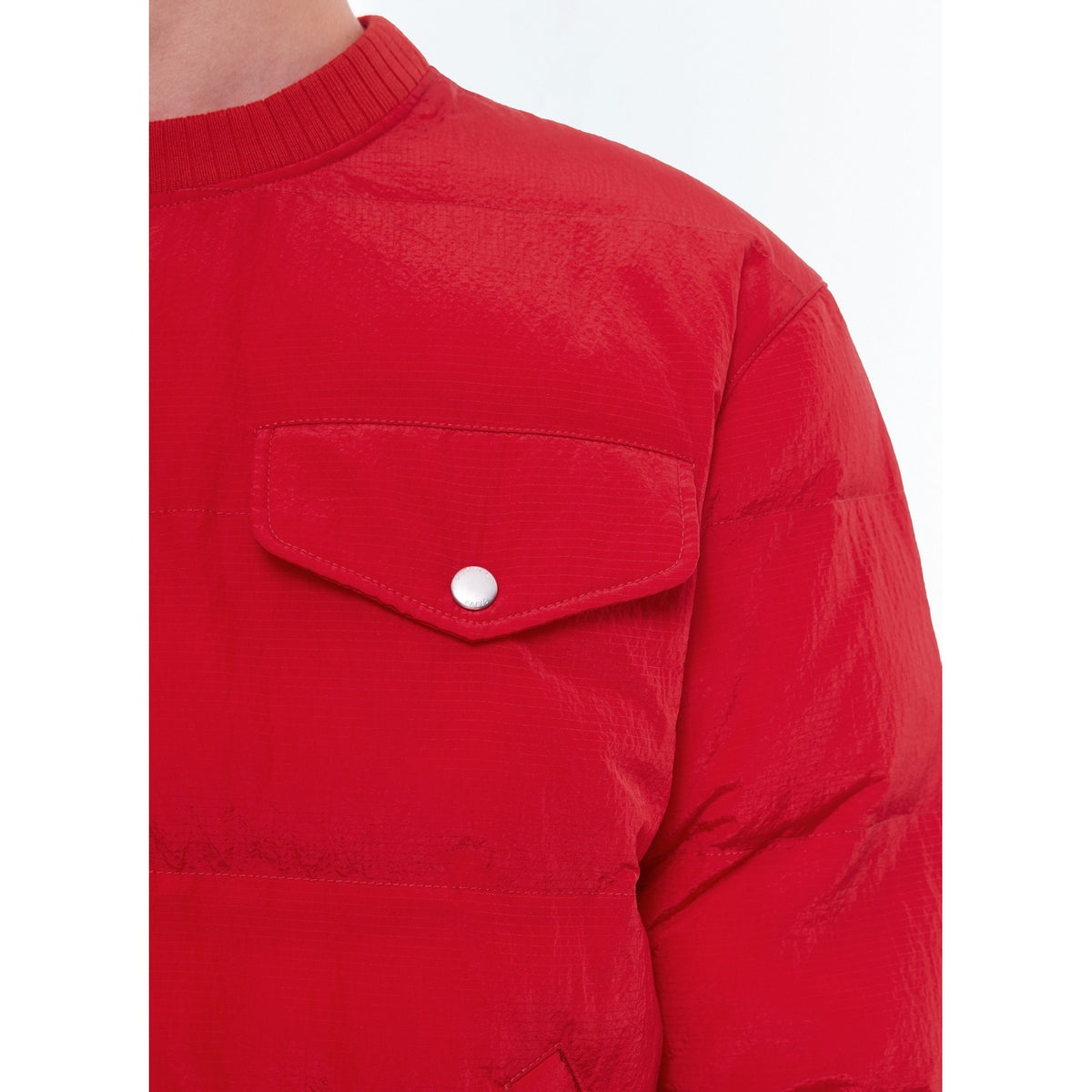 Gestepptes Sweatshirt aus wasserabweisendem Canvas - Rot