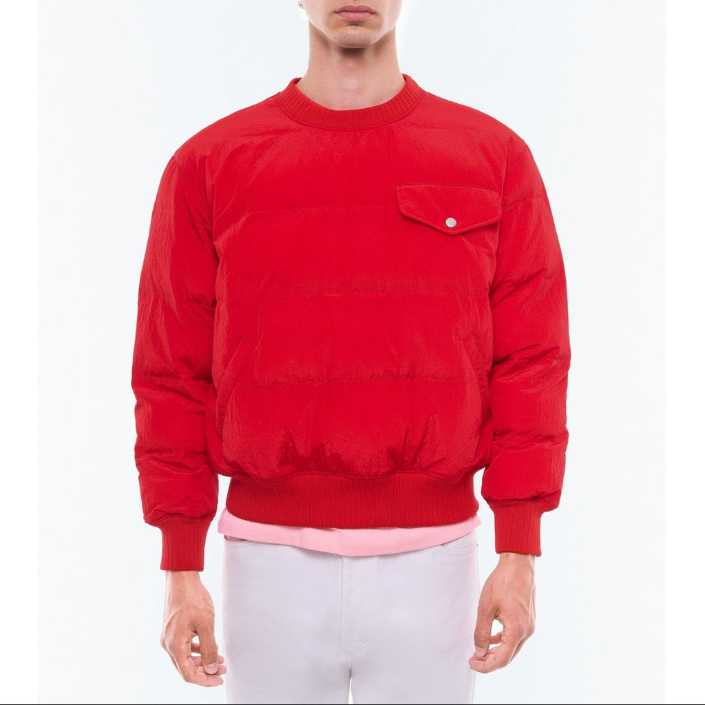 Gestepptes Sweatshirt aus wasserabweisendem Canvas - Rot