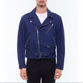 Cotton And Linen Denim Jacket - Denim Blue