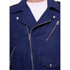 Cotton And Linen Denim Jacket - Denim Blue