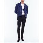 Cotton And Linen Denim Jacket - Denim Blue