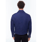 Cotton And Linen Denim Jacket - Denim Blue