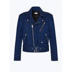 Cotton And Linen Denim Jacket - Denim Blue