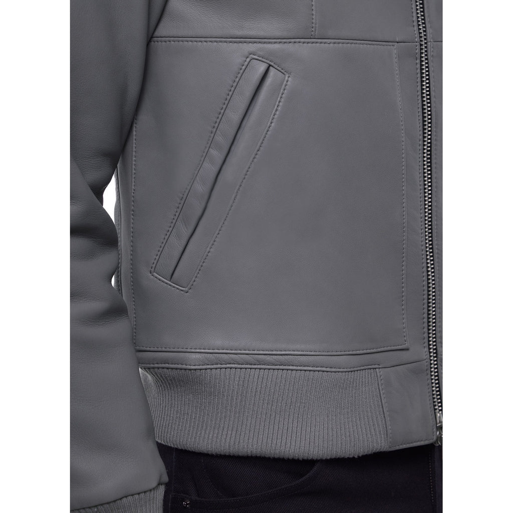 Certified Lambskin Leather Jacket - Gray