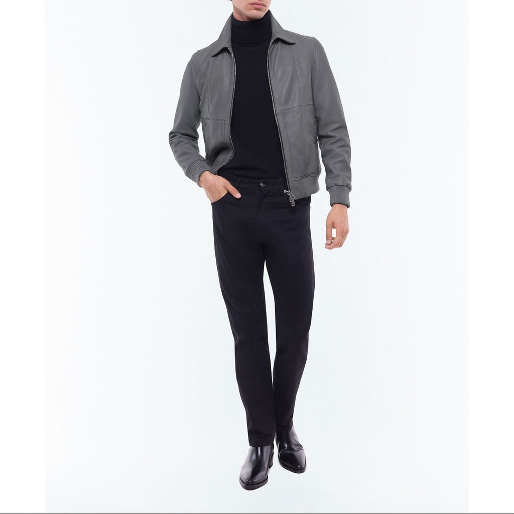 Certified Lambskin Leather Jacket - Gray