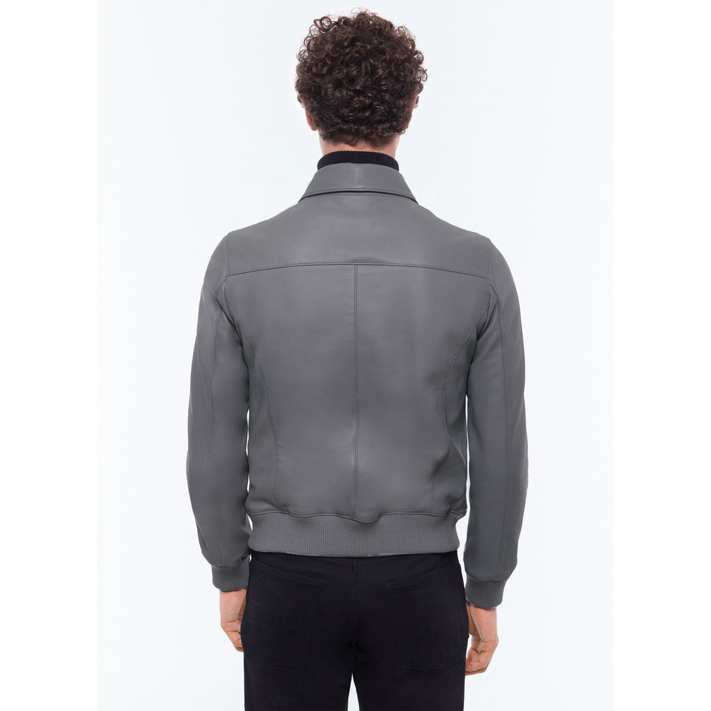 Certified Lambskin Leather Jacket - Gray