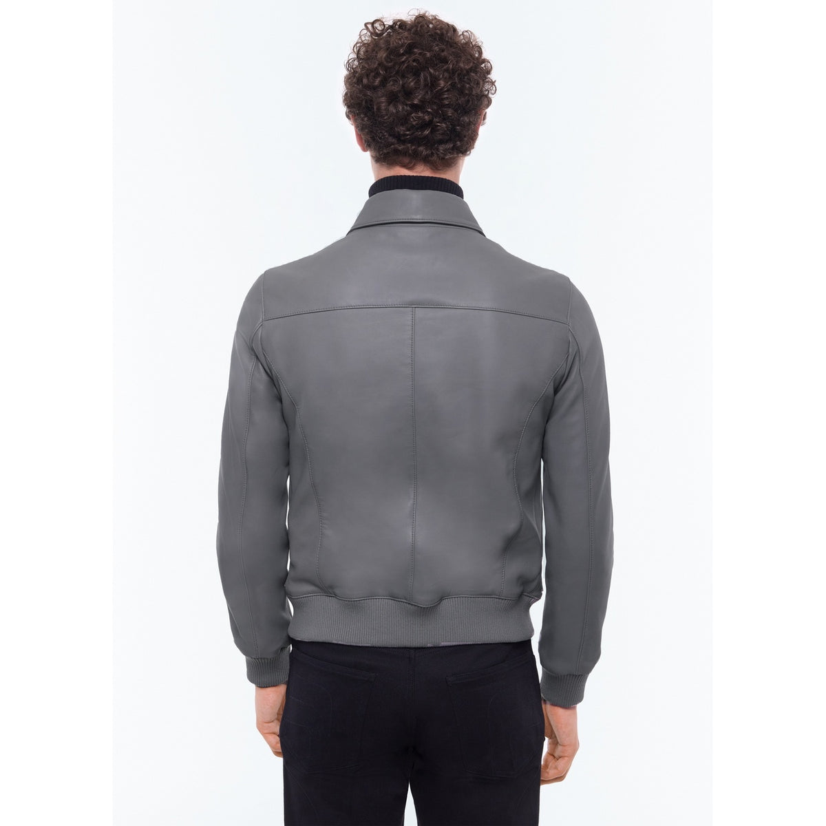 Certified Lambskin Leather Jacket - Gray