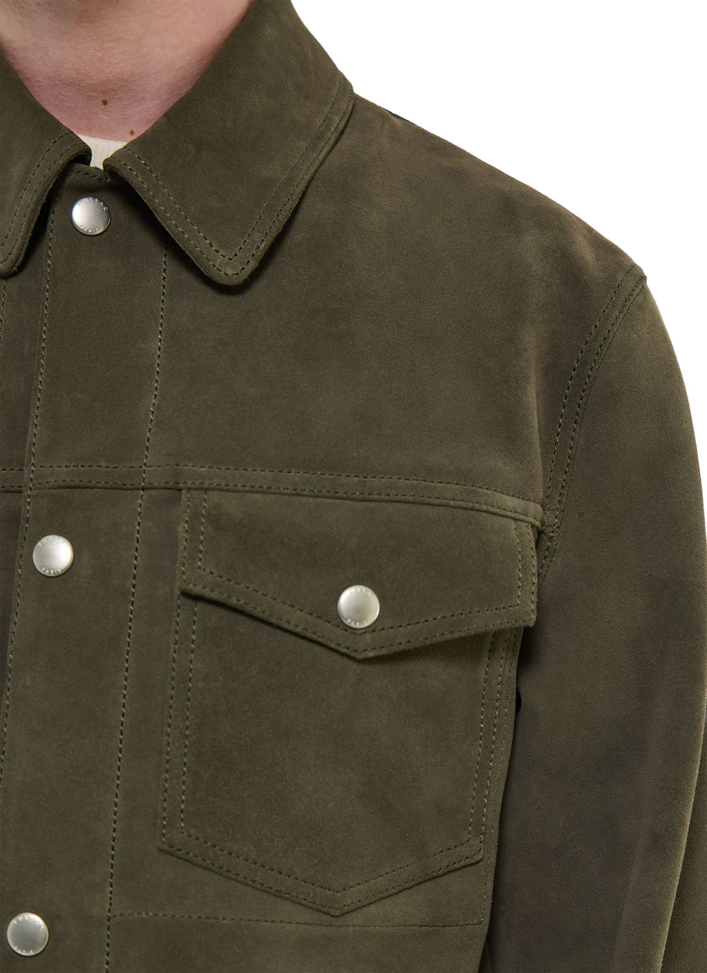 Blouson Trucker En Daim - Taupe