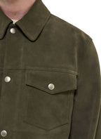 Blouson Trucker En Daim - Taupe