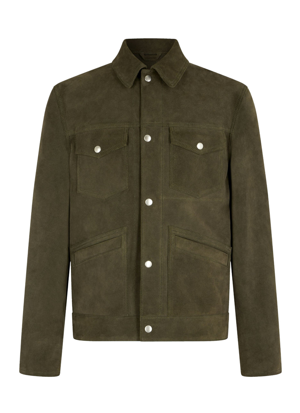 Blouson Trucker En Daim - Taupe