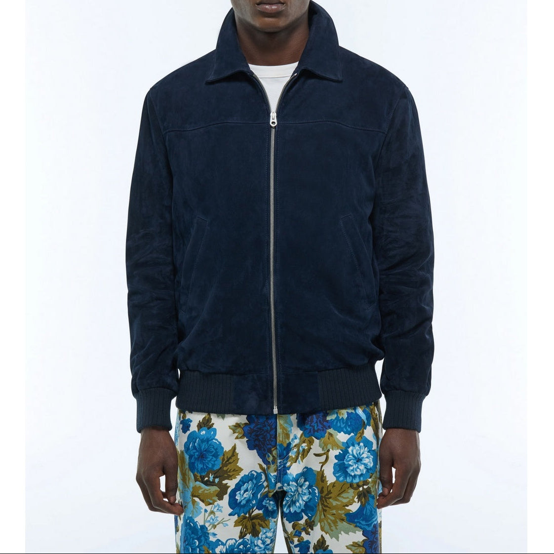 Suede Jacket - Navy Blue