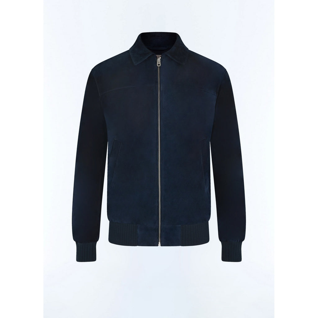 Suede Jacket - Navy Blue