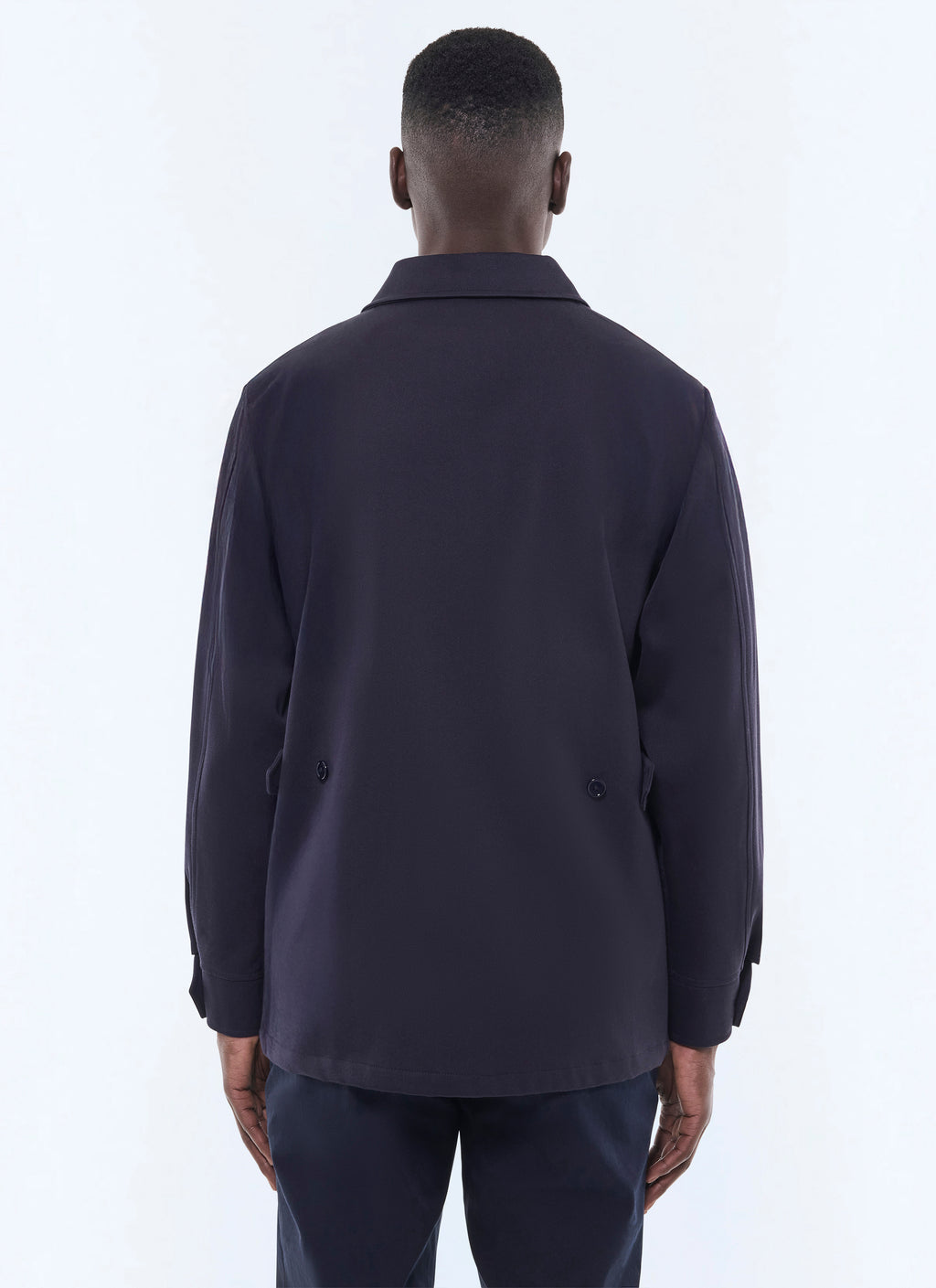Veste En Twill Poches À Rabat En Biais - Marine