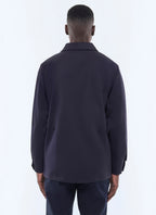 Veste En Twill Poches À Rabat En Biais - Marine