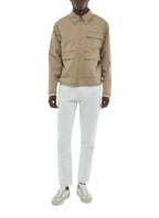 Cazadora con Cremallera y Pespuntes - Beige