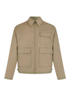 Cazadora con Cremallera y Pespuntes - Beige