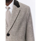 Herringbone Wool Cloth Coat - Taupe