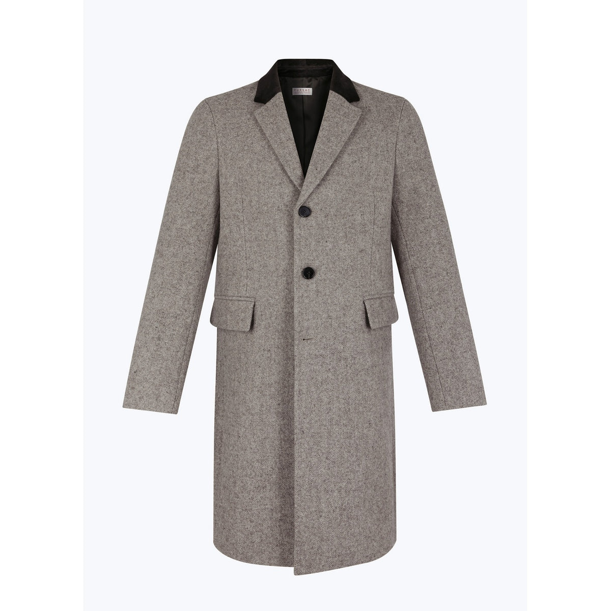 Herringbone Wool Cloth Coat - Taupe