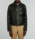 Fursac - Blouson En Cuir Grainé - Noir
