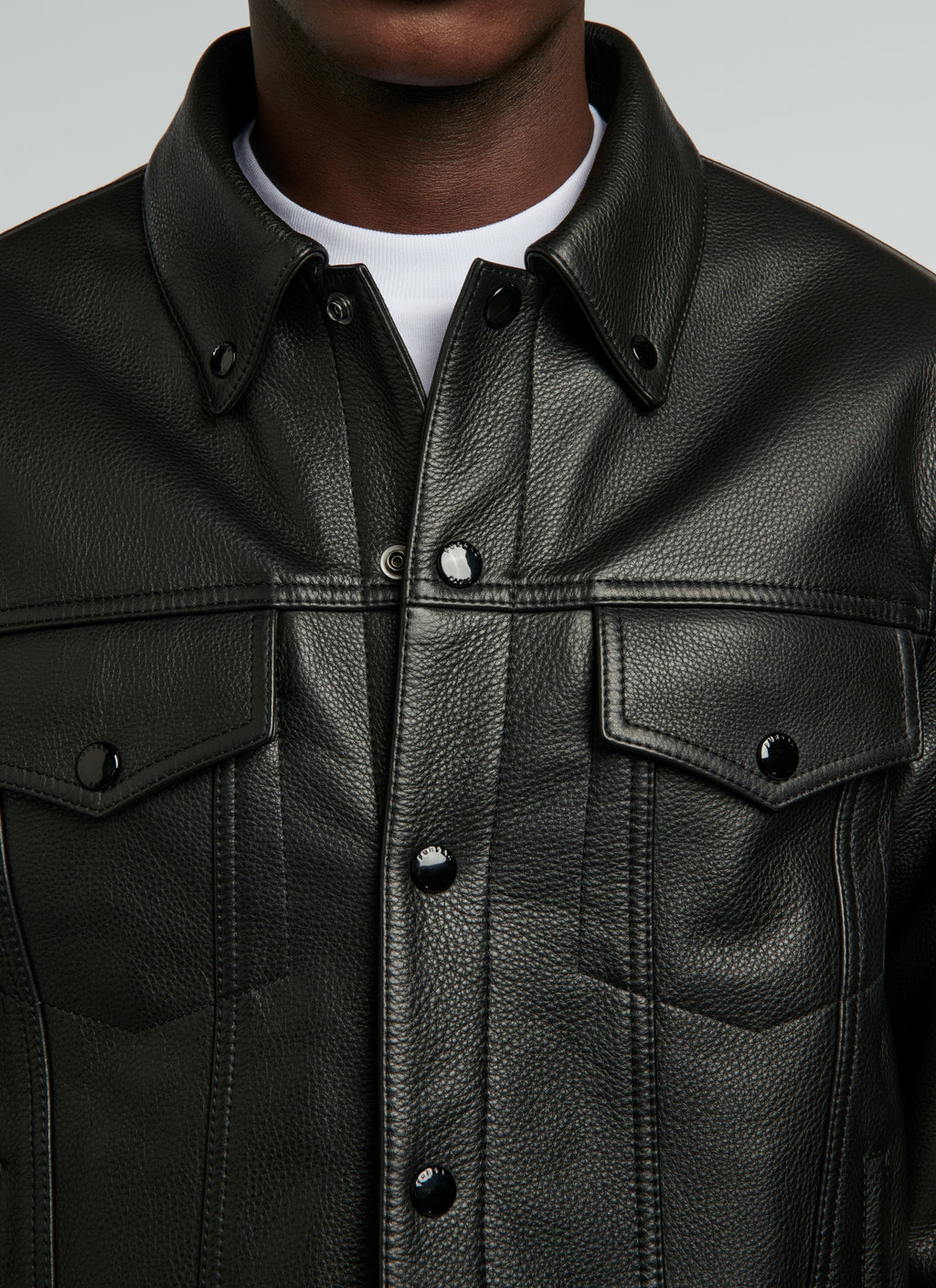 Fursac - Blouson En Cuir Grainé - Noir