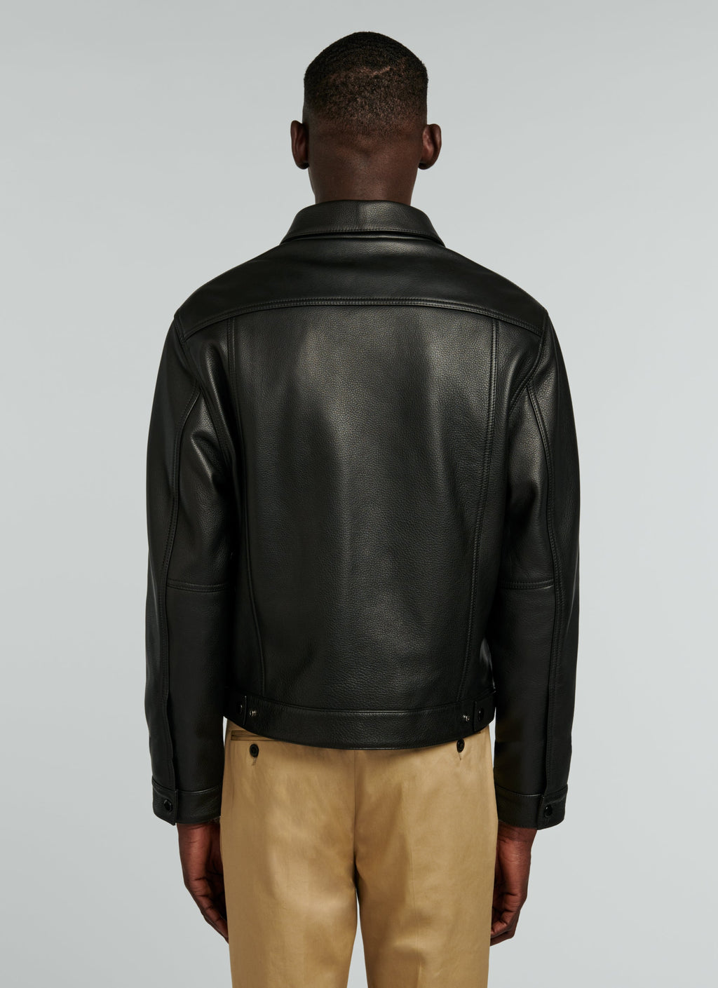 Fursac - Blouson En Cuir Grainé - Noir