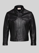 Fursac - Blouson En Cuir Grainé - Noir