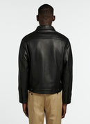 Fursac - Trucker Jacket Cowhide Grain Leather - Black