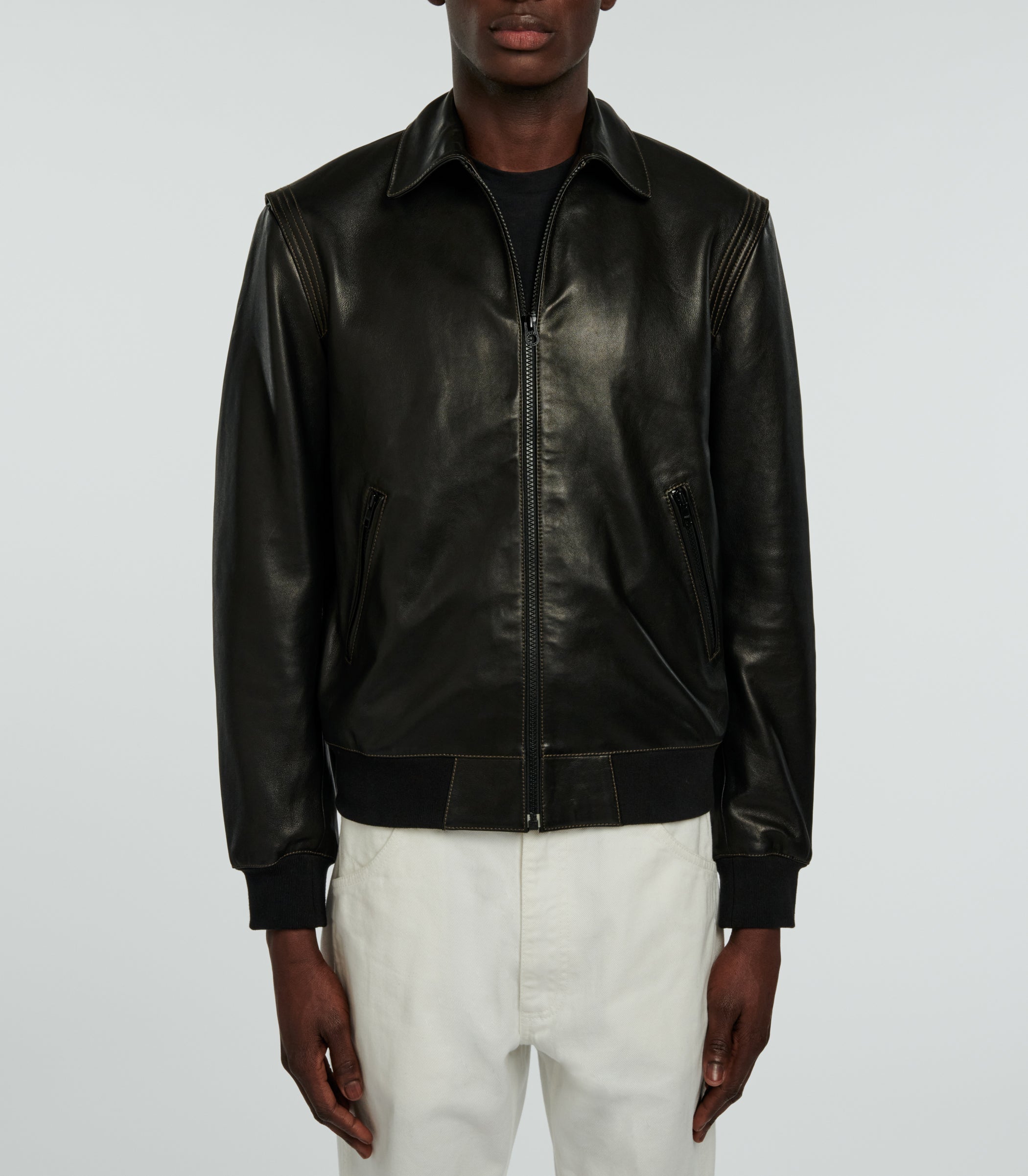 Fursac - Blouson En Cuir - Noir - Homme