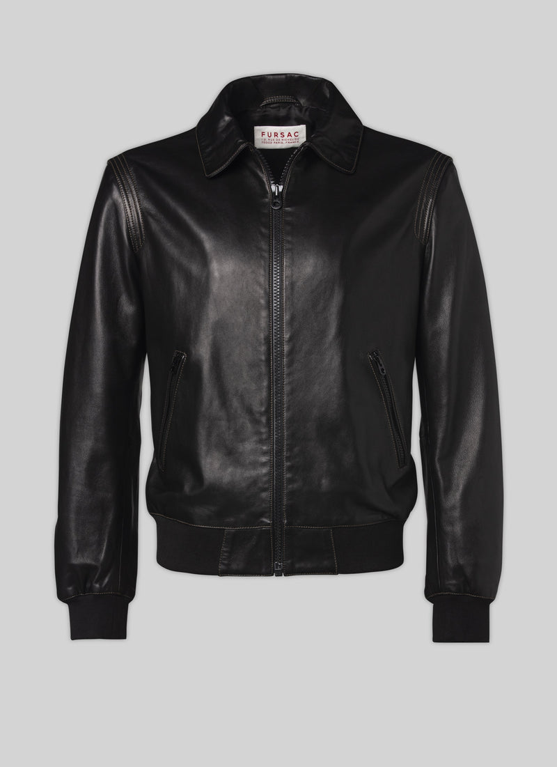 Fursac - Blouson En Cuir - Noir - Homme