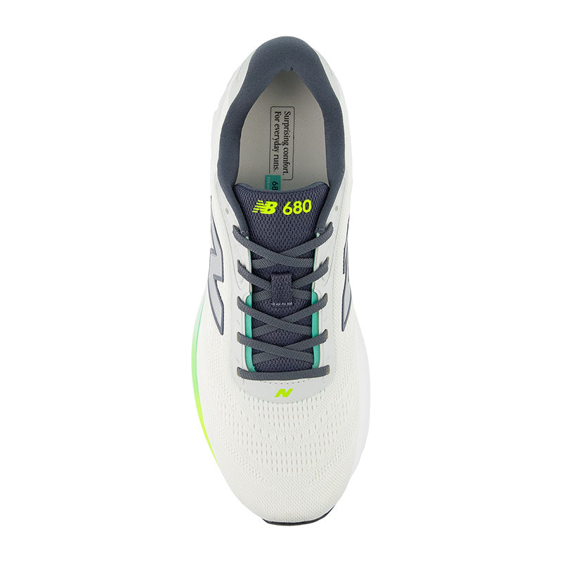 Baskets Homme New Balance M680 - Blanc/Gris/Jaune