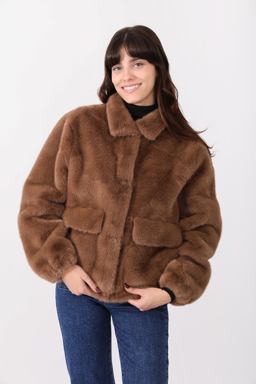 Manteau Fausse Fourrure M885 - Choco