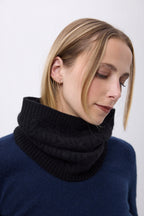 Komin z warkoczowym splotem Macha - Czarny - Unisex