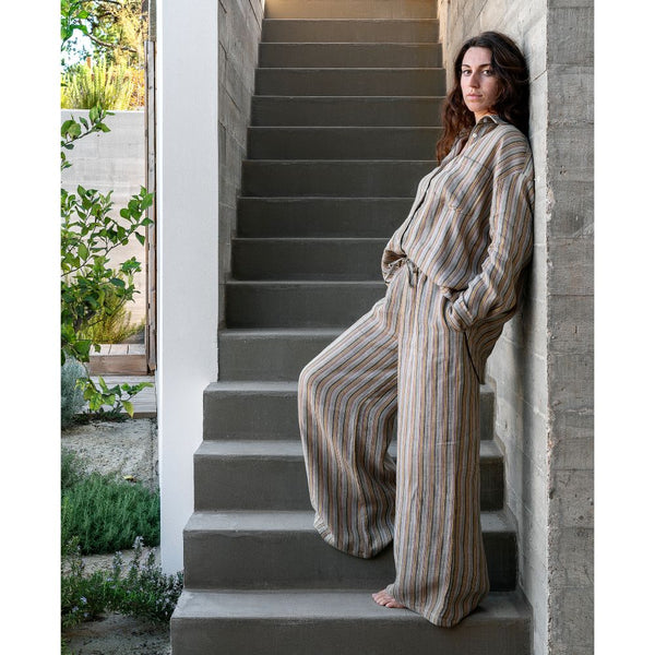 Chemise En Lin Et À Rayures Tu