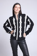 Gilet A Contraste Maddie - Noir Et Blanc - Femme