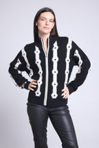 Gilet A Contraste Maddie - Noir Et Blanc - Femme