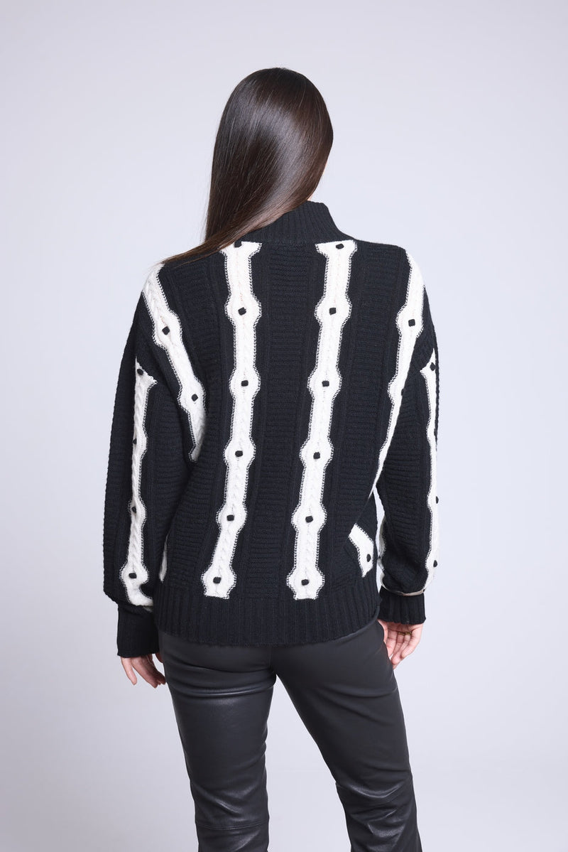 Maddie Contrast Vest - Black and White - Women