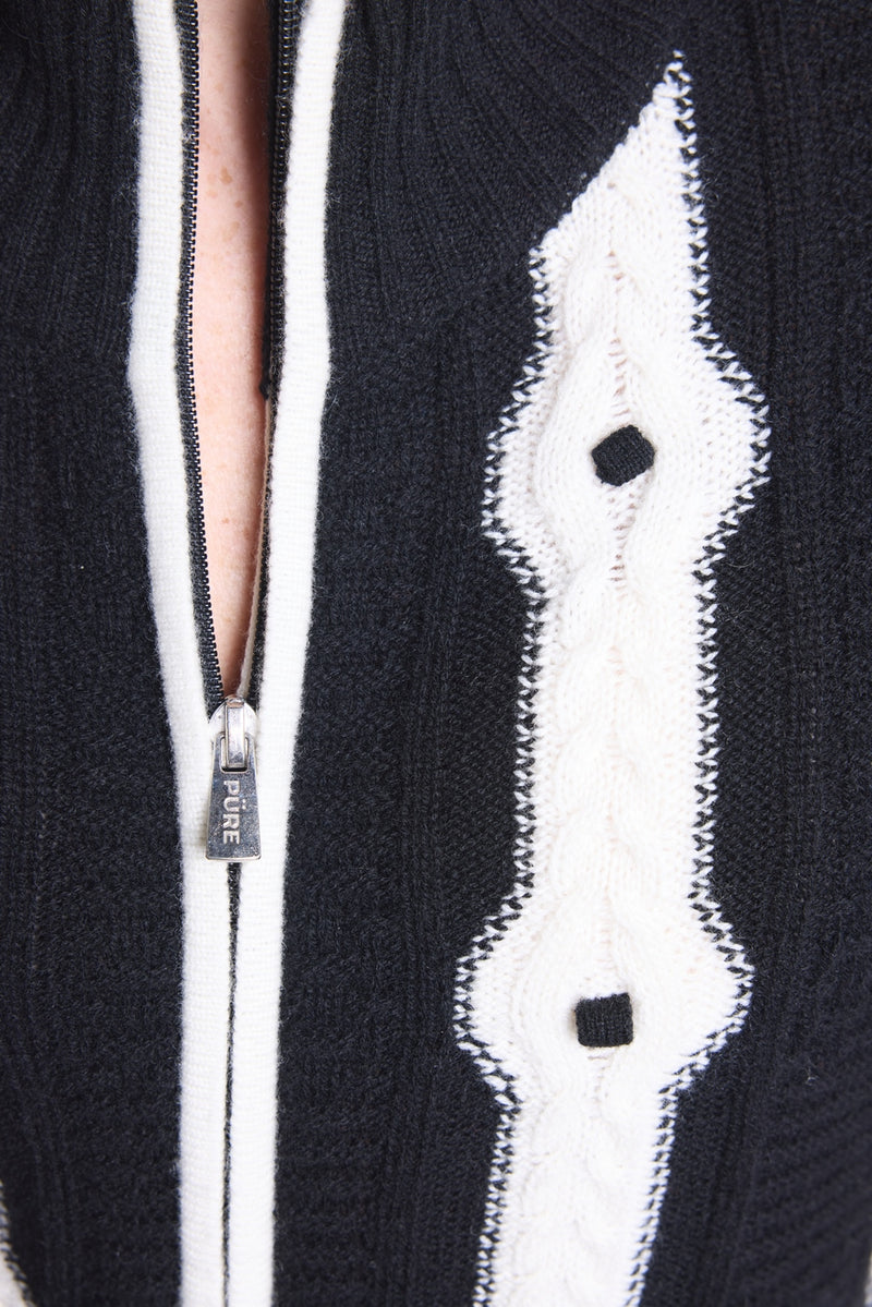 Gilet A Contraste Maddie - Noir Et Blanc - Femme