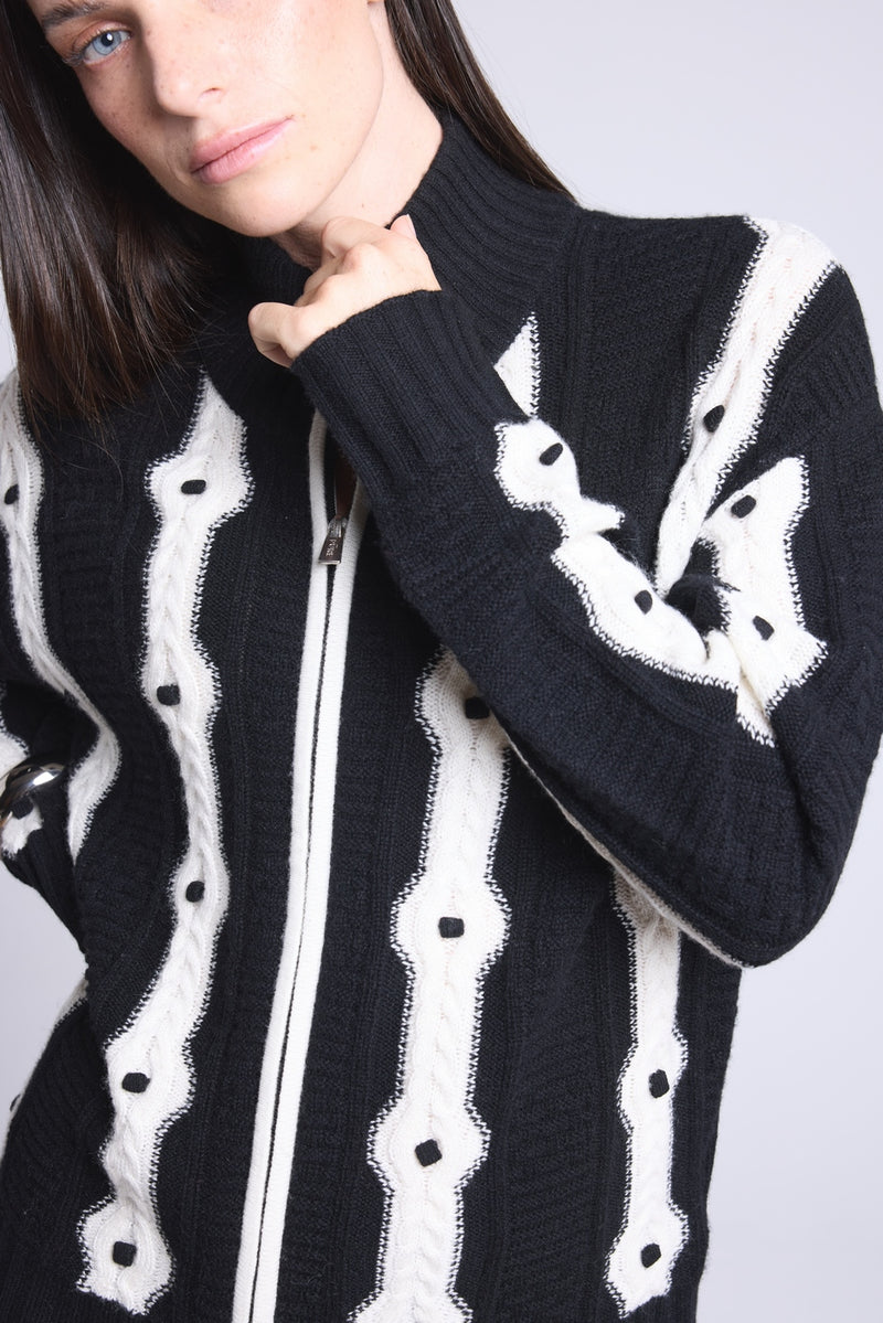 Gilet A Contraste Maddie - Noir Et Blanc - Femme