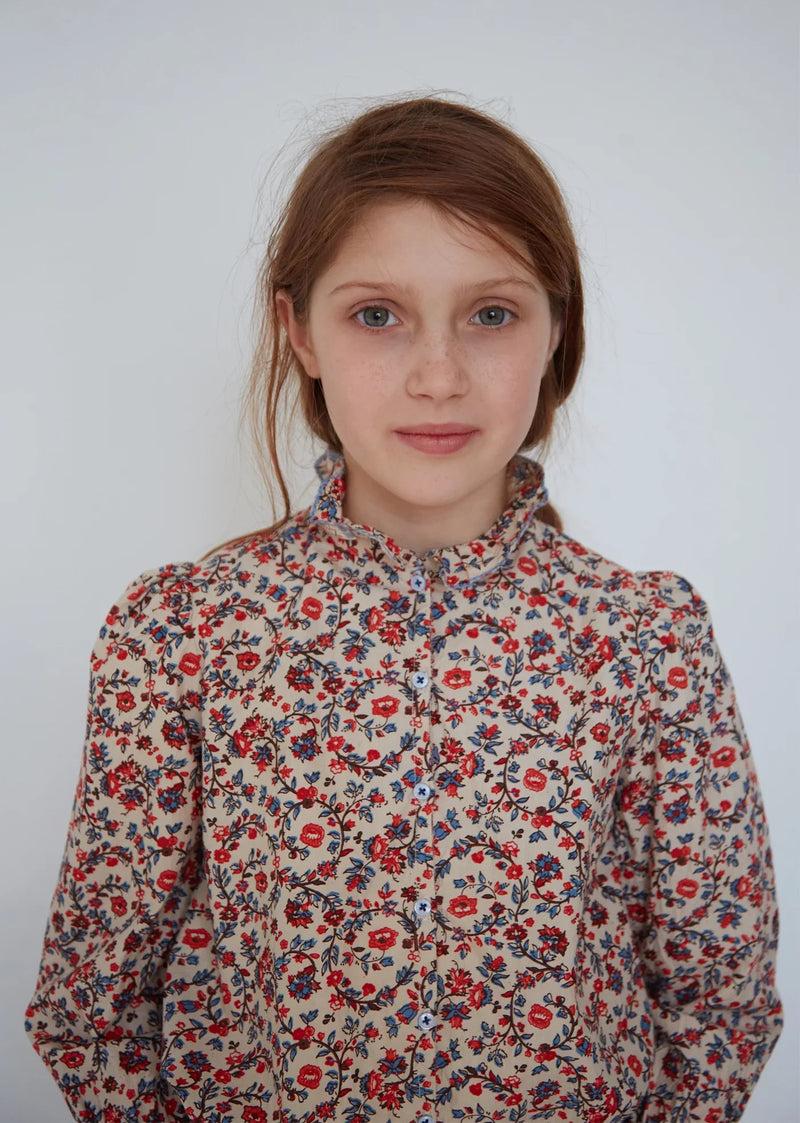 Madison cream floral blouse - Caramel selection available on amaetc.com, eco-friendly concept store for children