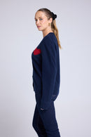 Cardigan Cœur Madrilena - Bleu Marine Rouge