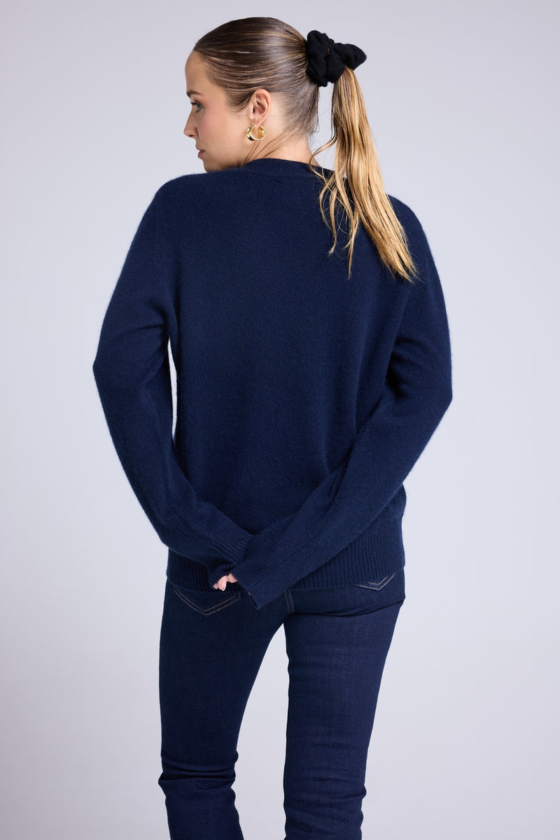 Cardigan Cœur Madrilena - Bleu Marine Rouge