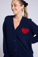 Cardigan Cœur Madrilena - Bleu Marine Rouge