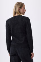 V-Neck – Brushed Cashmere Mael - Noir - Femme